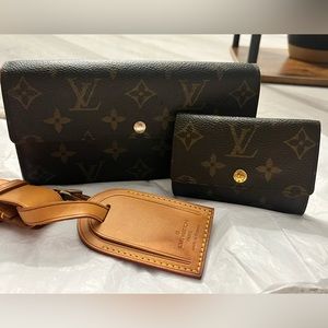 Louis Vuitton:monogram long wallet,monogram 6 ring key case,luggage tag & belt.